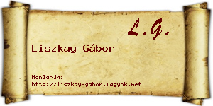 Liszkay Gábor névjegykártya