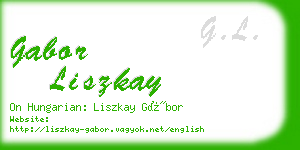 gabor liszkay business card